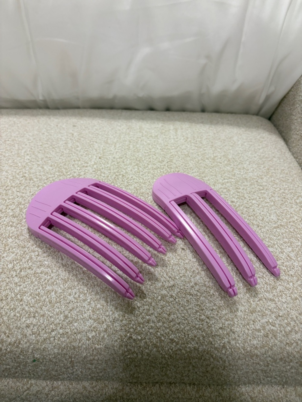 Large Pink Plastic Hair Clips - Set of 2